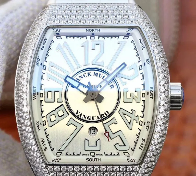 Franck Muller Vanguard V45.SC.DT.D.NBR.CD.5N.NR 1:1 Best Edition Replica Watch Swiss ETA2824 Silver Dial